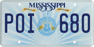 MS license plate POI680