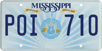 MS license plate POI710