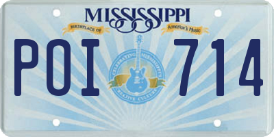 MS license plate POI714