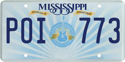 MS license plate POI773