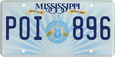 MS license plate POI896