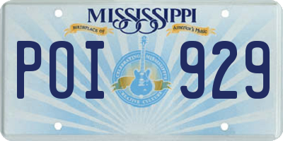MS license plate POI929