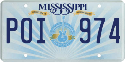 MS license plate POI974
