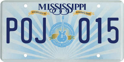 MS license plate POJ015