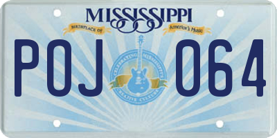 MS license plate POJ064