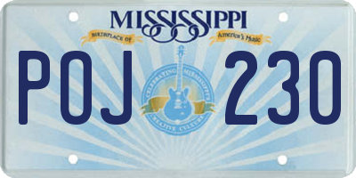MS license plate POJ230