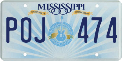 MS license plate POJ474