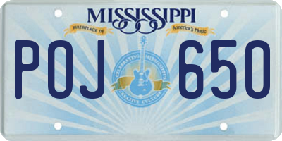 MS license plate POJ650