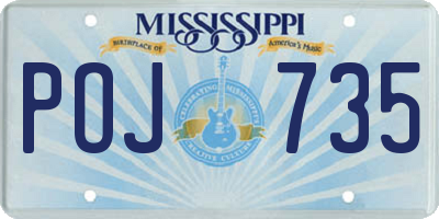 MS license plate POJ735
