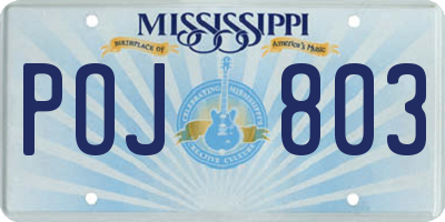 MS license plate POJ803