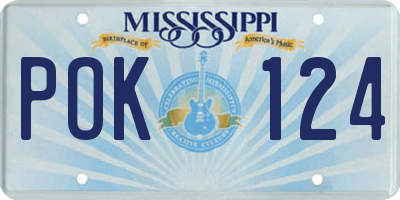 MS license plate POK124