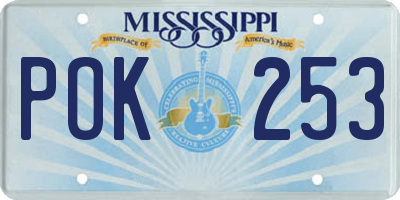MS license plate POK253