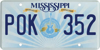 MS license plate POK352