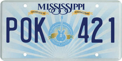 MS license plate POK421