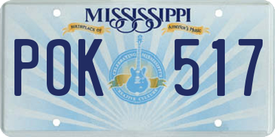 MS license plate POK517
