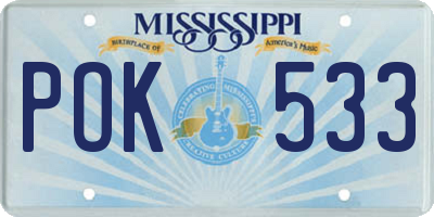 MS license plate POK533