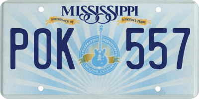 MS license plate POK557