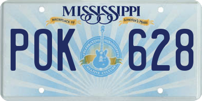 MS license plate POK628