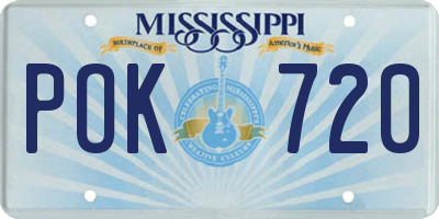 MS license plate POK720