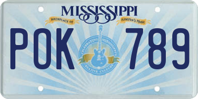 MS license plate POK789