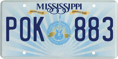 MS license plate POK883
