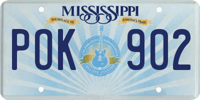 MS license plate POK902