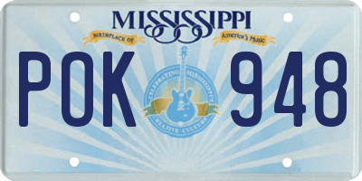 MS license plate POK948