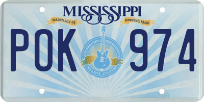 MS license plate POK974