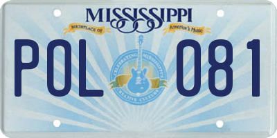MS license plate POL081