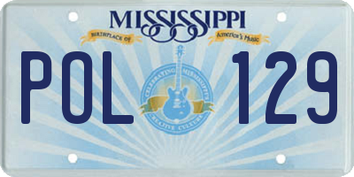 MS license plate POL129