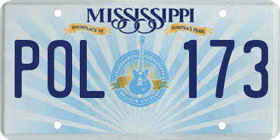 MS license plate POL173