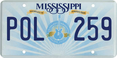 MS license plate POL259