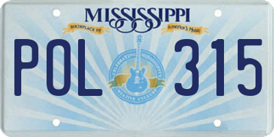 MS license plate POL315