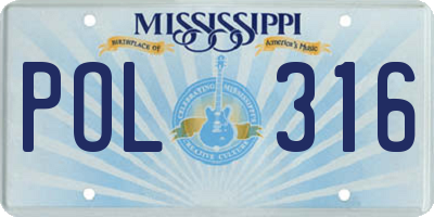 MS license plate POL316