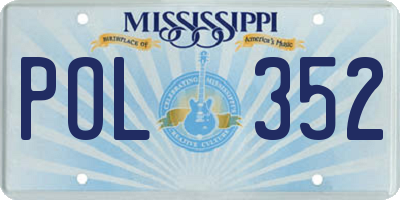 MS license plate POL352