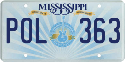 MS license plate POL363