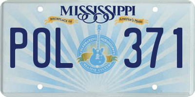 MS license plate POL371