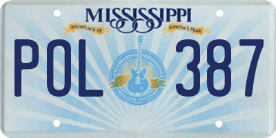 MS license plate POL387