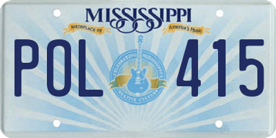 MS license plate POL415