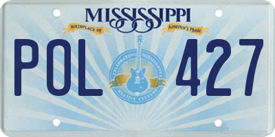 MS license plate POL427