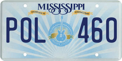MS license plate POL460
