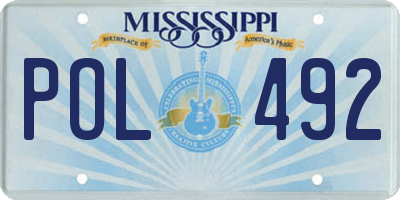 MS license plate POL492