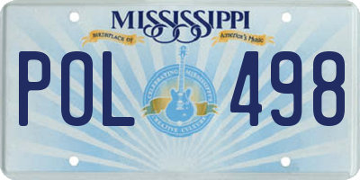 MS license plate POL498