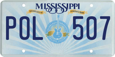 MS license plate POL507