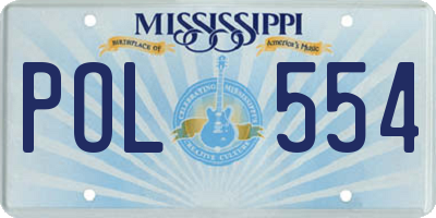 MS license plate POL554