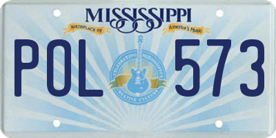 MS license plate POL573