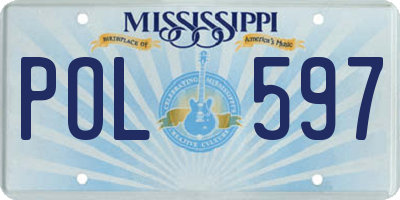 MS license plate POL597
