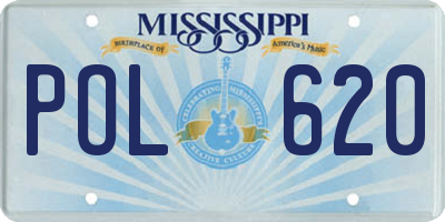 MS license plate POL620