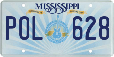 MS license plate POL628
