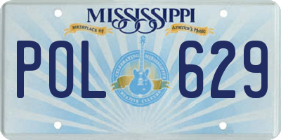MS license plate POL629